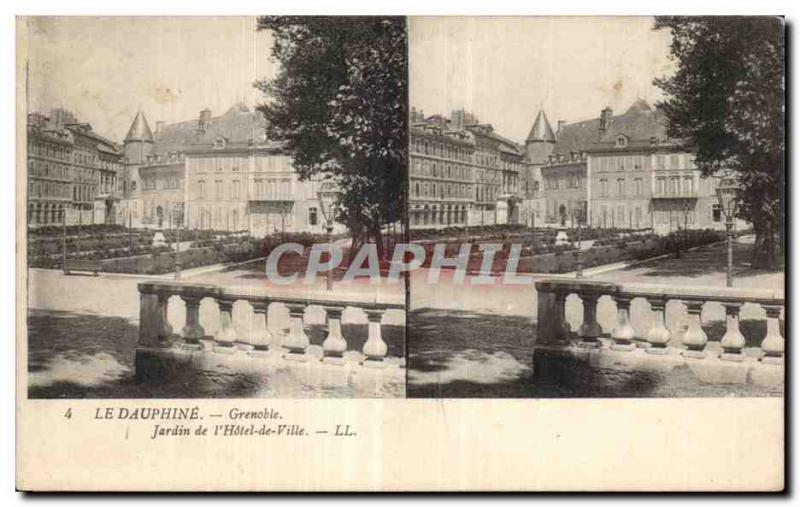 Stereoscopic Card - The Dauphine - Grenoble - Garden of the Hotel de Ville - ...