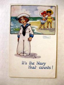 1920s Its The Navy That Counts Postcard Tucks