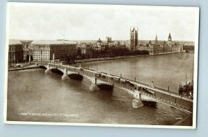 Postcard Lambeth Bridge and Houses of Parliament London England