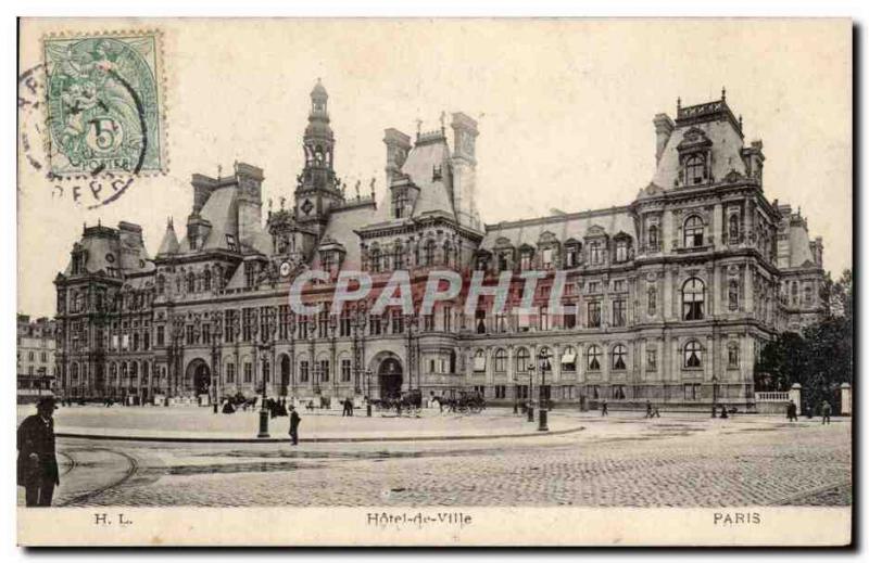 Paris - 4 - Town Hall Old Postcard