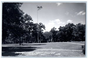 c1950's College Campus View Flag Lake Forest Illinois IL RPPC Photo Postcard