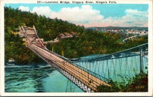 Vtg 1920s Lewiston Bridge Niagara River Niagara Falls New York NY Postcard