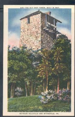 Virginia postcard Old Shot Tower Hillsville