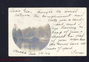 RPPC OMAHA NEBRASKA 1906 RIVER SCENE VINTAGE REAL PHOTO POSTCARD JUNCTION CITY