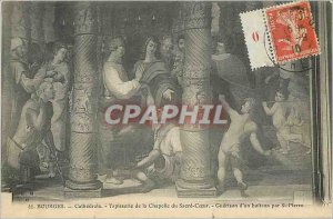 Old Postcard Bourges Cathedral Tapestry of Sacred Heart Chapel