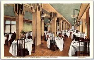 Grand Canyon Hotel Dining Room Yellowstone Park Interior Postcard