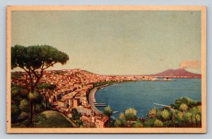 NAPLES Italy Coastline City View Vintage Postcard 0605