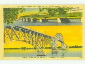 Unused Linen BRIDGE SCENE Niagara Falls New York NY HQ9887