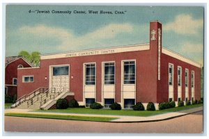 c1940 Jewish Community Center Building Stairs West Haven Connecticut CT Postcard