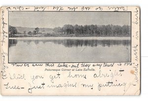 Lake Earlville New York NY Damaged Creased Postcard 1905 Lake View