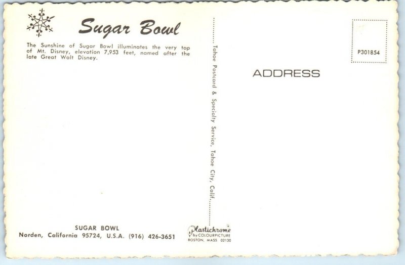 Postcard - The Sunshine of Sugar Bowl - Norden, California