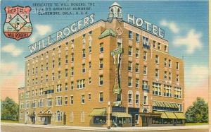 OK, Claremore, Oklahoma, Will  Roger Hotel, Route 66, Tichnor No. 64577