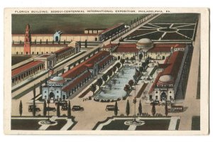 Postcard Florida Bldg Sesqui Centennial International Expo Philadelphia PA 1926