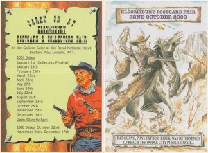 Cowboy Western 2x London Event Advertising Postcard s