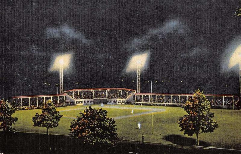 Middletown Ohio Armco Baseball Field At Night Antique Postcard K32069