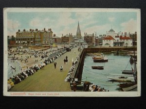 Suffolk 2 x LOWESTOFT Royal Hotel & Yacht Club & Yacht Basin c1904 Postcard