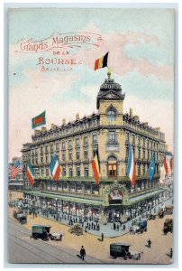 c1910 Entrance to Grands Magasins De La Bourse Brussels Belgium Postcard