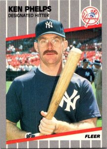 1989 Fleer Baseball Card Ken Phelps New York Yankees sk21030