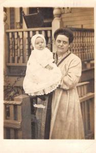 Southville Massachusetts Woman With Baby Real Photo Antique Postcard K73273