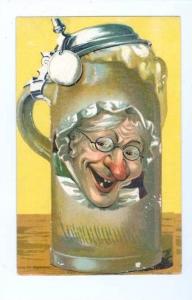 LP01     beer, bier stein, biere, alcool ,  vintage postcard