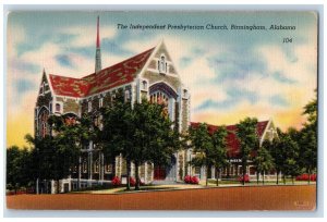 Birmingham Alabama Postcard Independent Presbyterian Church Building View c1940