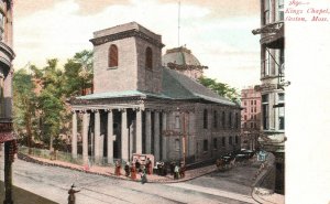 Boston MA-Massachusetts, Kings Chapel Religious Building Parish Vintage Postcard