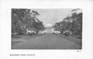 A008 India Calcutta Government House vintage postcard
