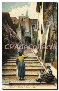 Postcard Old Hyeres La Rue du Repos