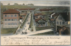 GERMAN MILITARY CAMP MUNSINGEN ANTIQUE POSTCARD