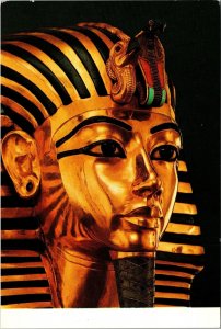Gold Mummy Mask Treasures of Tutankhamum Egyptian Museum Cairo Postcard