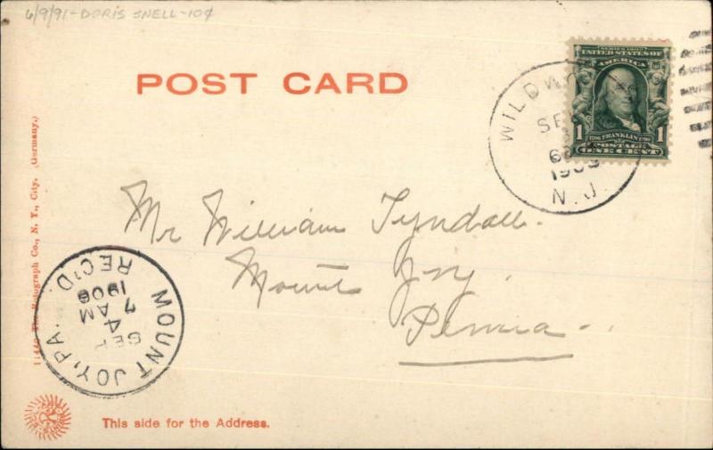 Boat at Hereford Inlet Anglesea NJ c1905 Postcard