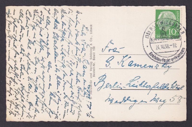 Germany postcard Bad Wildungen Kurpark sanatorium Multi-view