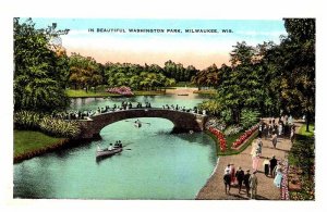Postcard BRIDGE SCENE Milwaukee Wisconsin WI AS6532