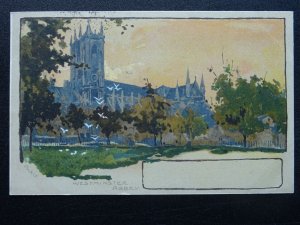 London WESTMINSTER ABBEY Artist Impression by artist A Pirkis c1903 Postcard