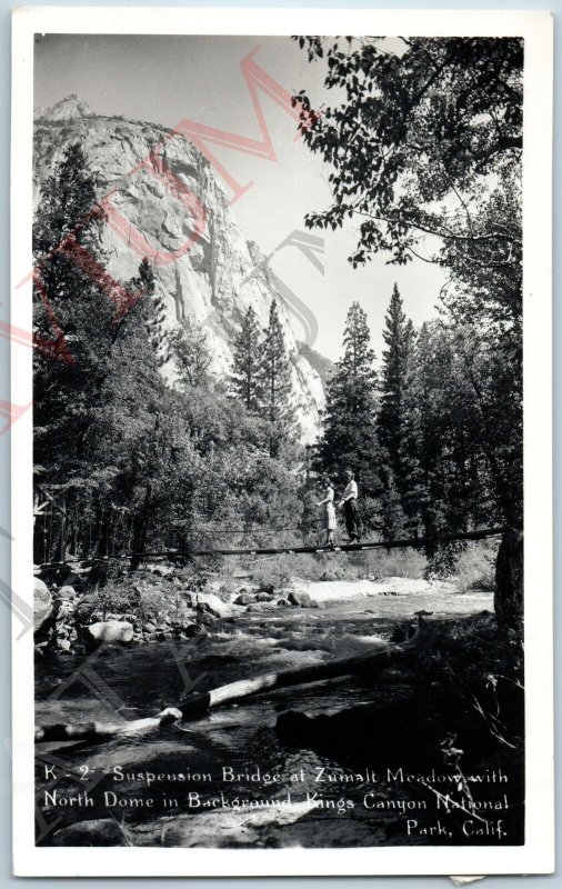 c1940s Sequoia / Kings Canyon National Park, CA RPPC Zumwalt Meadow Bridge A194