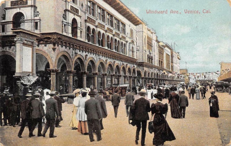 VENICE CA Windward Avenue Street Scene California Vintage Postcard 1908