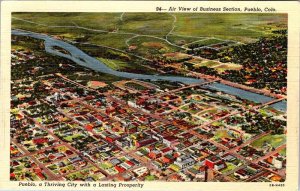 Postcard AERIAL VIEW SCENE Pueblo Colorado CO AL0899