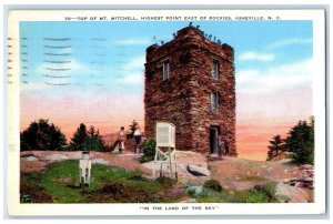 1941 Top Of Mt. Mitchell Highest Point Of Rockies Asheville NC Vintage Postcard