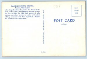 Tacoma Washington WA Postcard Madigan General Hospital Pacific Northwest c1960