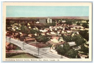 c1940's Overlooking Industrial Section Medicine Hat Alberta Canada Postcard