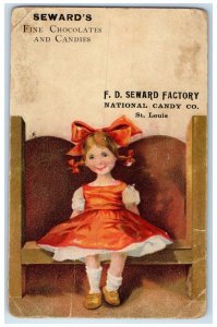 c1910 Seward Factory National Candy Co Doll Girl St Louis Missouri MO Postcard