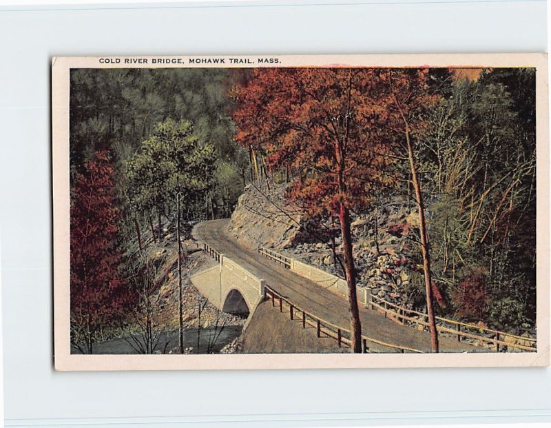 Postcard Cold River Bridge, Mohawk Trail, Massachusetts