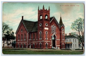 Clarinda Iowa IA Postcard Methodist Episcopal Church Exterior Roadside c1910's