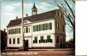 New London Court House, Built 1784 Postcard Undivided UP Two Cents Vintage Hugh 