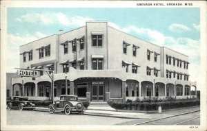 Grenada Mississippi MS Hotel Scarce b&w Version c1920s-30s Postcard