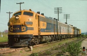 Santa Fe Train Seen Here near Fort Worth, Texas Postcard