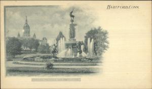 Hartford CT Corning Fountain & Capitol 1890s Private Mailing Card