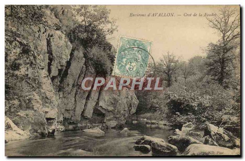 Old Postcard vicinity D & # 39Avallon Crot Of Lightning