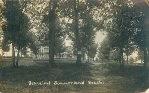 SUMMERLAND BEACH OHIO BEAUTIFUL VIEW REAL PHOTO POSTCARD c1915