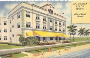 Miami Beach Florida 1940 Postcard Edgewater Beach Hotel 